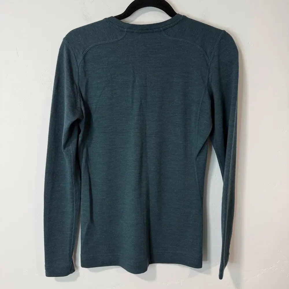 Smartwool Women's Merino Wool Crew Baselayer Merino Long Sleeve Medium Teal - Picture 2 of 6